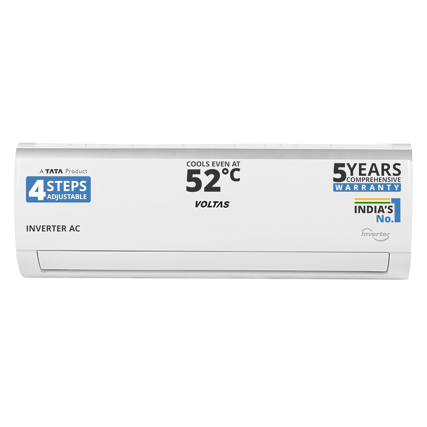 Voltas 243V Vectra Elite 2 ton 3 star inverter Split AC|4-IN-1 Adjustable mode|Energy Efficient|High ambient Cooling-cools even at 52°C|Anti dust filter with Anti-microbial coating|Copper Coil| White