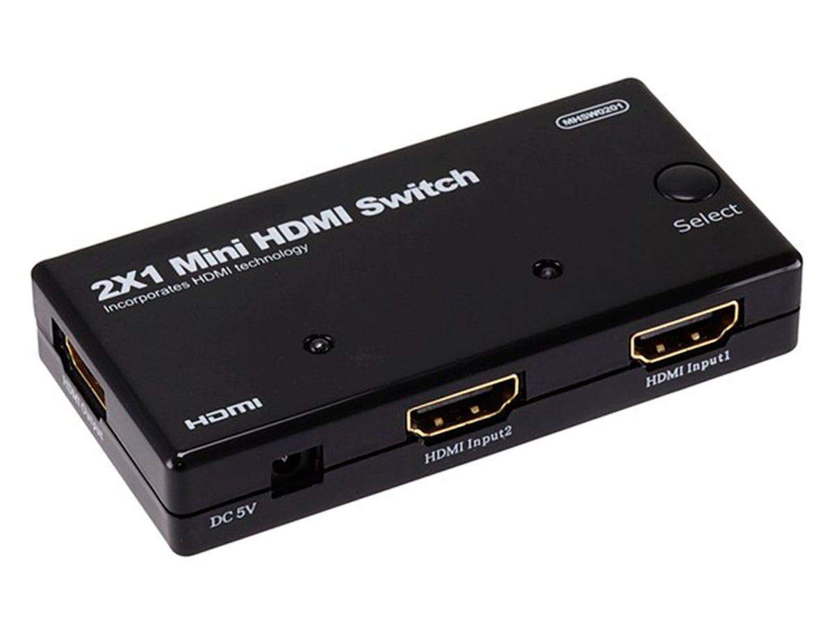 Monoprice Blackbird - 2x1 HDMI 1.4 Switch, Mini, HDCP 1.4, 1080P@60hz