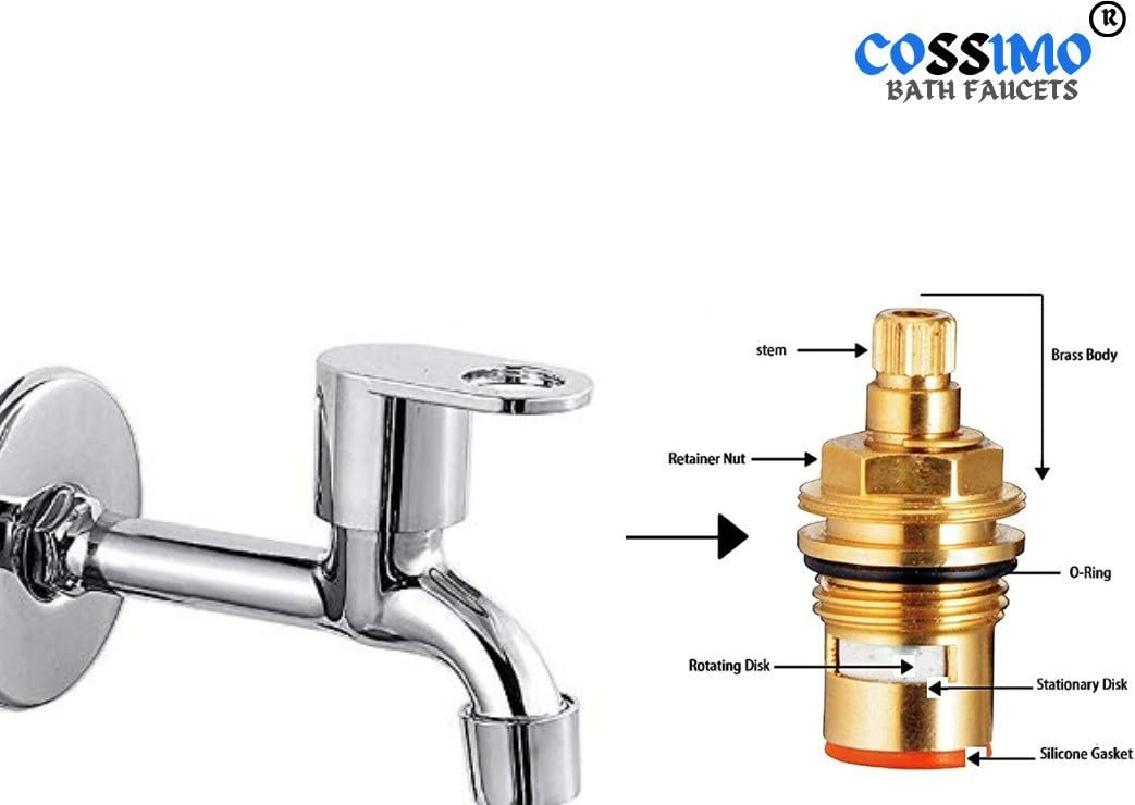 COSSIMO Prime Zinc Alloy Wall Mounted Long Body Bib Cock Tap (Pack of 1)