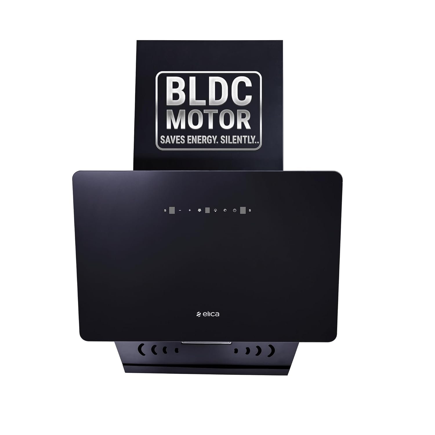 Elica 60cm 1400 m3/hr BLDC Filterless Autoclean Vertical Kitchen Chimney | Twin Suction Inlets| 15 Years Motor & 5 Years Comprehensive Warranty| KITTY FL 600 BLDC HAC LTW MS NERO |Black| Motion Se