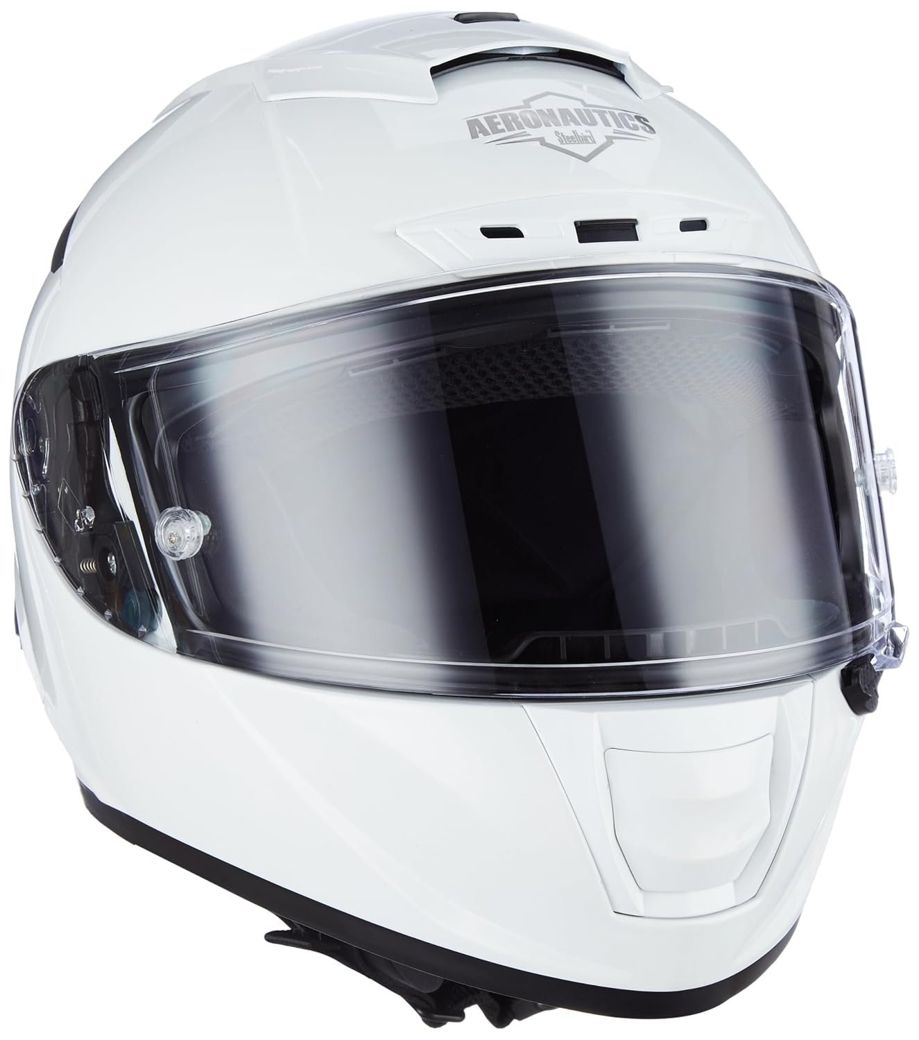Steelbird Hi-Gn SA-2 AERONAUTICS WHITE WITH PLAIN VISOR 600MM