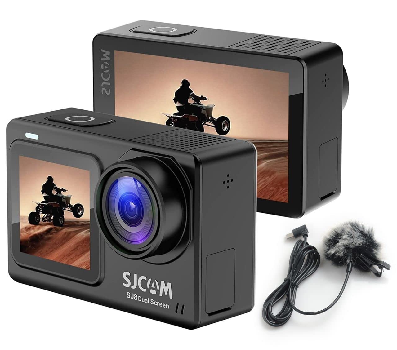 SJCAM SJ8 Dual Screen 16MP 4K30fps Sports Action Camera with Mic | 2.33" Dual Touch Screen Display | 140° Wide-Angle | Super Night Vision | 30m Waterproof |Digital Vlog Camera | Black