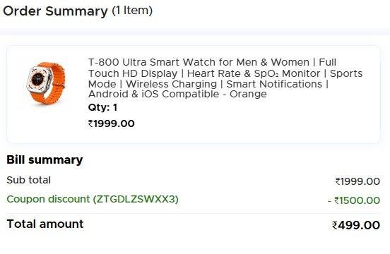 T-800 Ultra Smart Watch for Men & Women | Full Touch HD Display | Hear