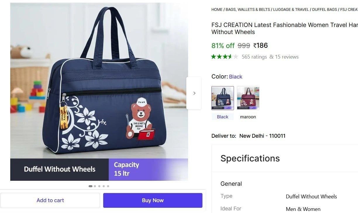 fsj creation latest fashionable women travel handbag digital printed duffel without wheels