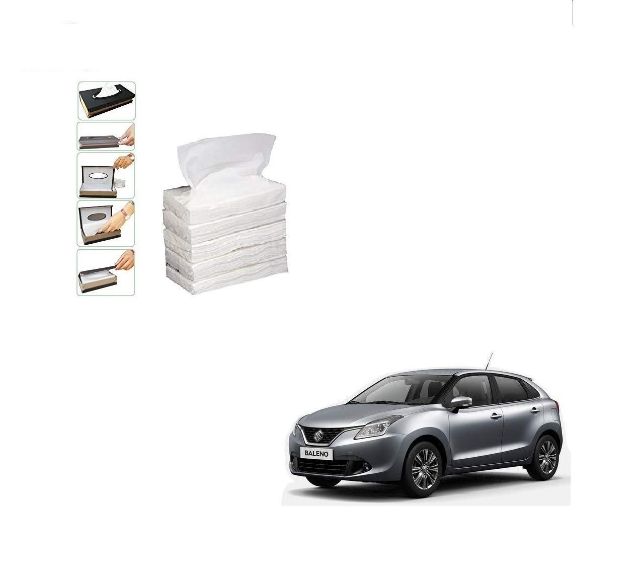 Kozdiko Tissue Paper Refiller for Dispenser Box Set of 5 with 200 Sheets(100 Pulls) in Each for Cars and Homes