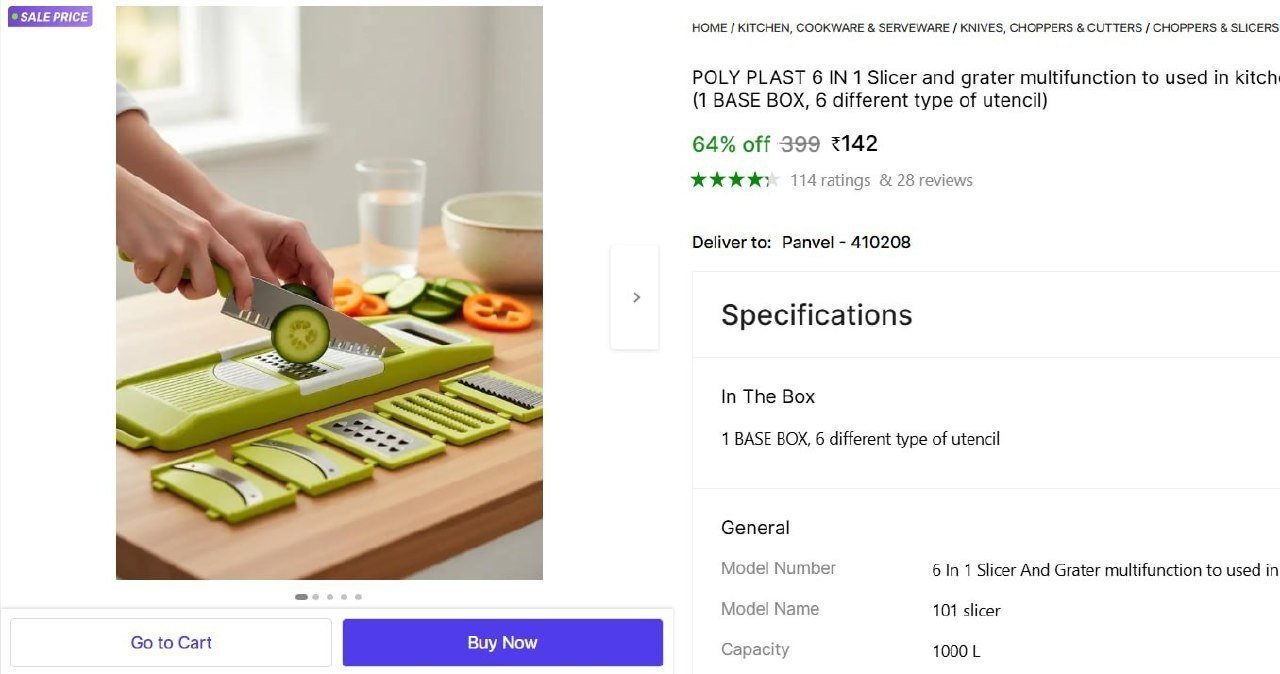poly plast 6 1 slicer grater multifunction used kitchen vegetable fruit