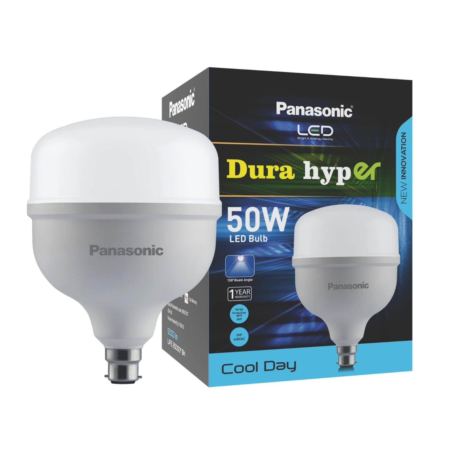 Panasonic 50W B22 LED Cool Day Light Bulb, Pack of 1, (PBUM04507-pk1)