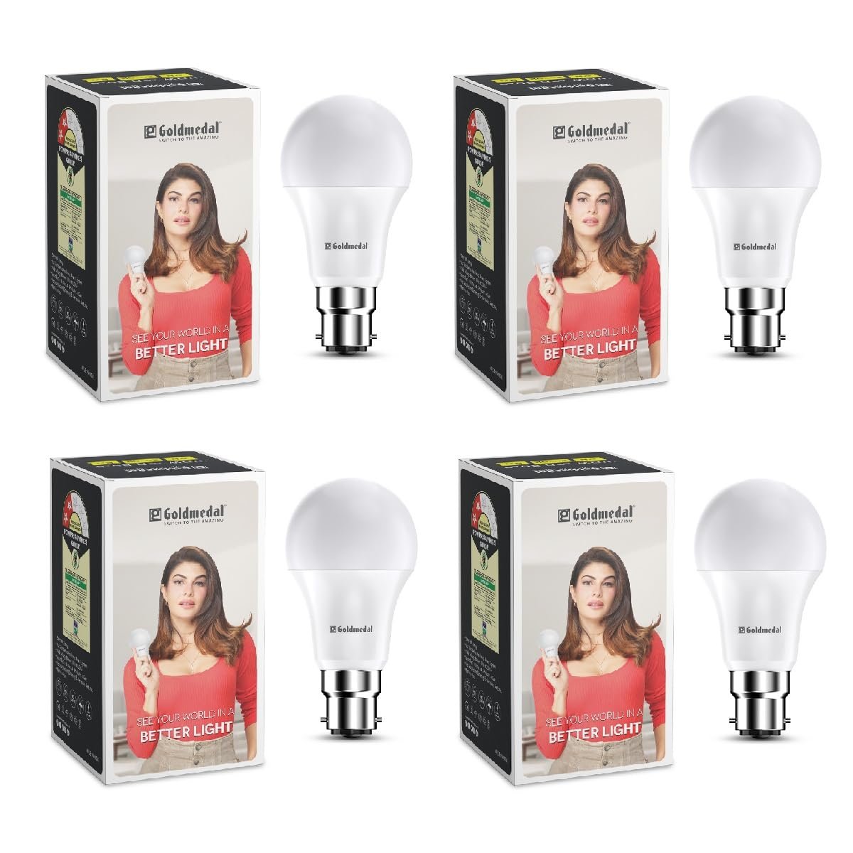 Goldmedal WOW 9W B22 Base LED Bulb For Home & Office | 230 Degree Light Coverage | 4kV Surge Protection | High Voltage Protection | Energy Efficient |Cool Daylight (6500K) |Pack of 4