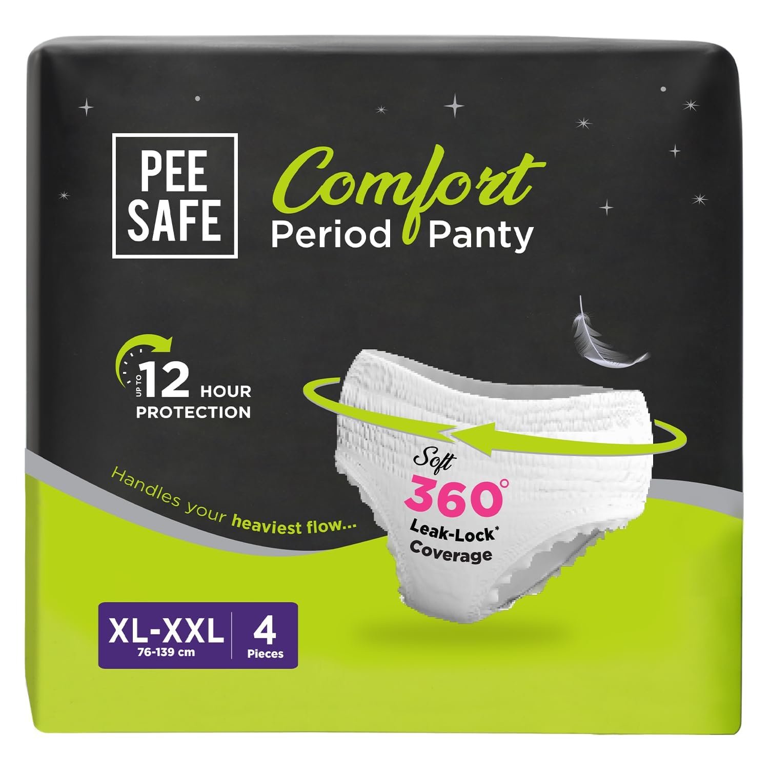 Pee Safe Comfort Period Panties | XL-XXL | 4 Panties | Seamless Fit