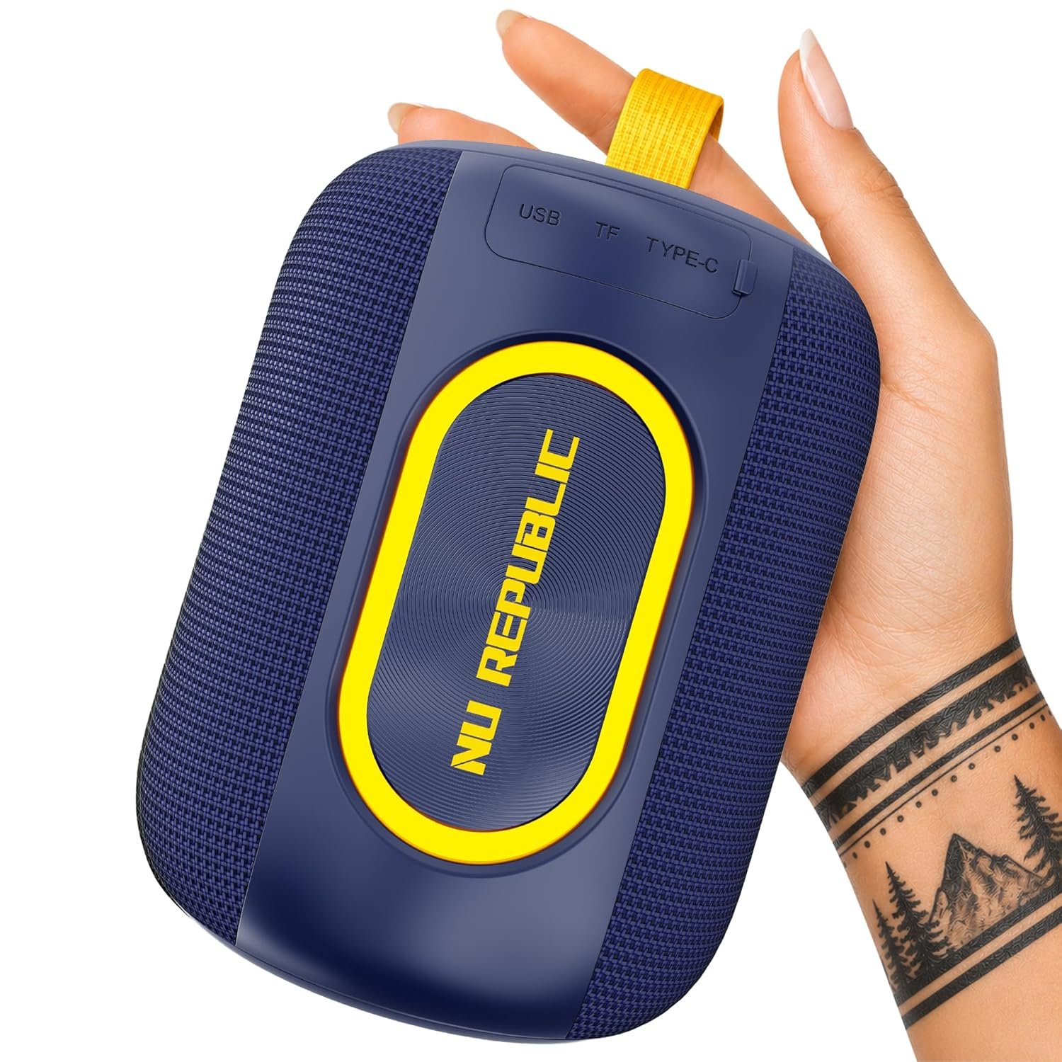 Nu Republic SonicPop 2000 Portable Bluetooth Speaker | 16W Loud Sound, XBASS Deep Bass, RGB Lights, 66mm Driver, TWS Pairing, BT 5.4, Multi-Port, 6 Hrs Playtime, Carry Strap (Blue)