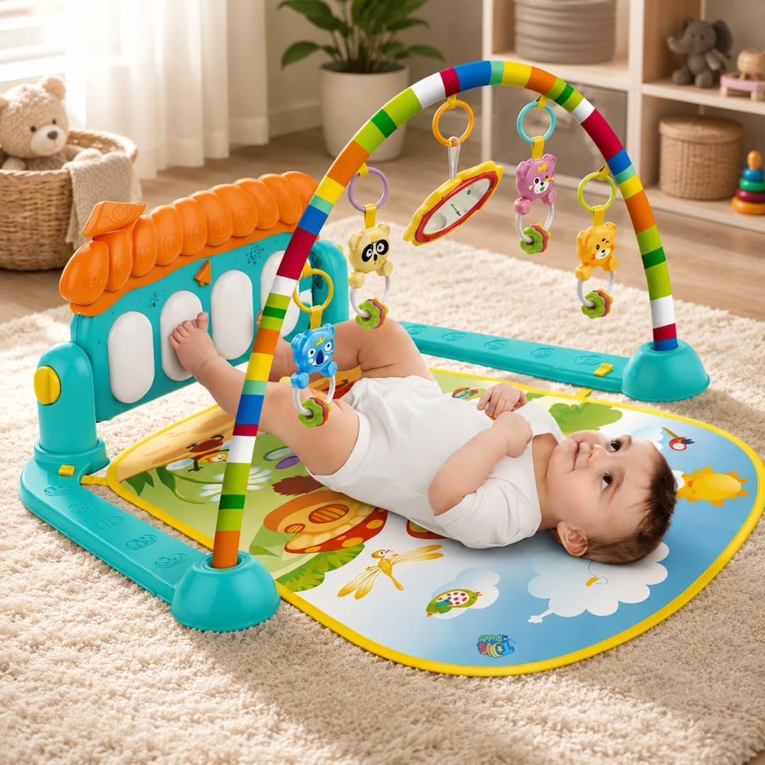 ToysBuddy Kick and Play Multi-Function ABS High Grade Plastic Piano Baby Gym and Fitness Rack Products