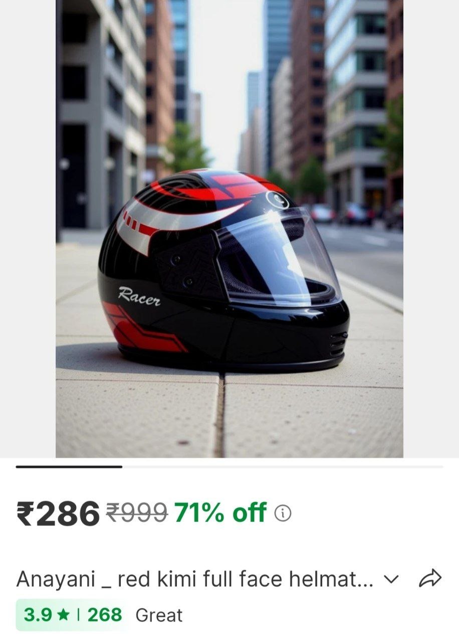 anayani red kimi full face helmat with isi certified save precious life motorbike helmet