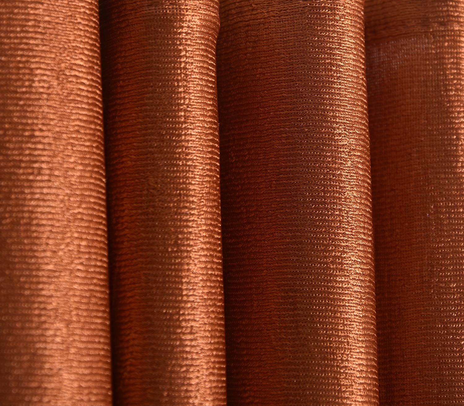 Homefab India Royal Silky Grommet Door Curtain - 7 feet, Rust - 2 Piece