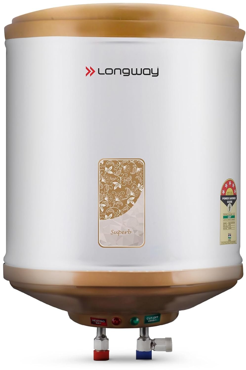 Longway Superb 6 Liters 5 Star Rated Automatic Instant Water Heater for Home | Water Geyser | Electric Geyser with Multiple Safety System & Anti-Rust Coating | 5 Years Warranty on Tank | Ivory