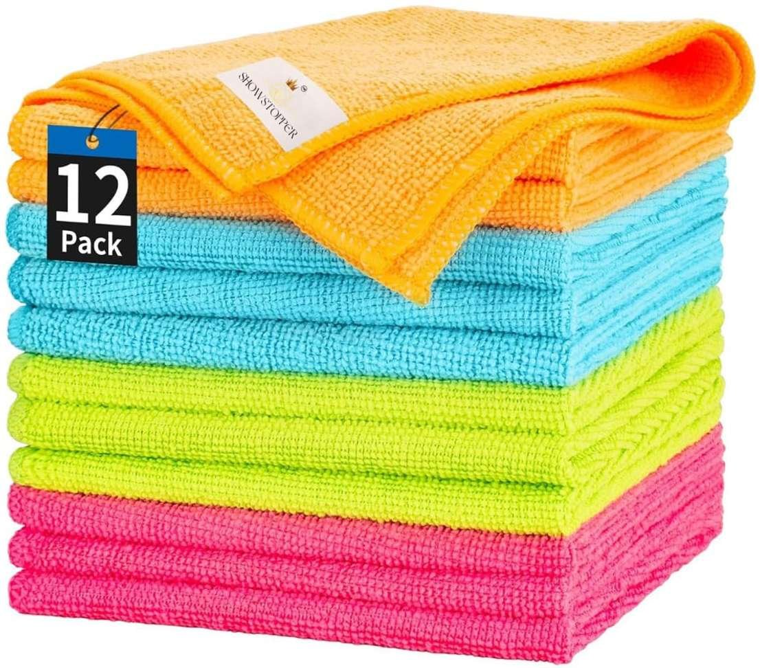 showstopper 4 color orange assorted 250 gsm 30x30 super soft premium streak free washable dry microf