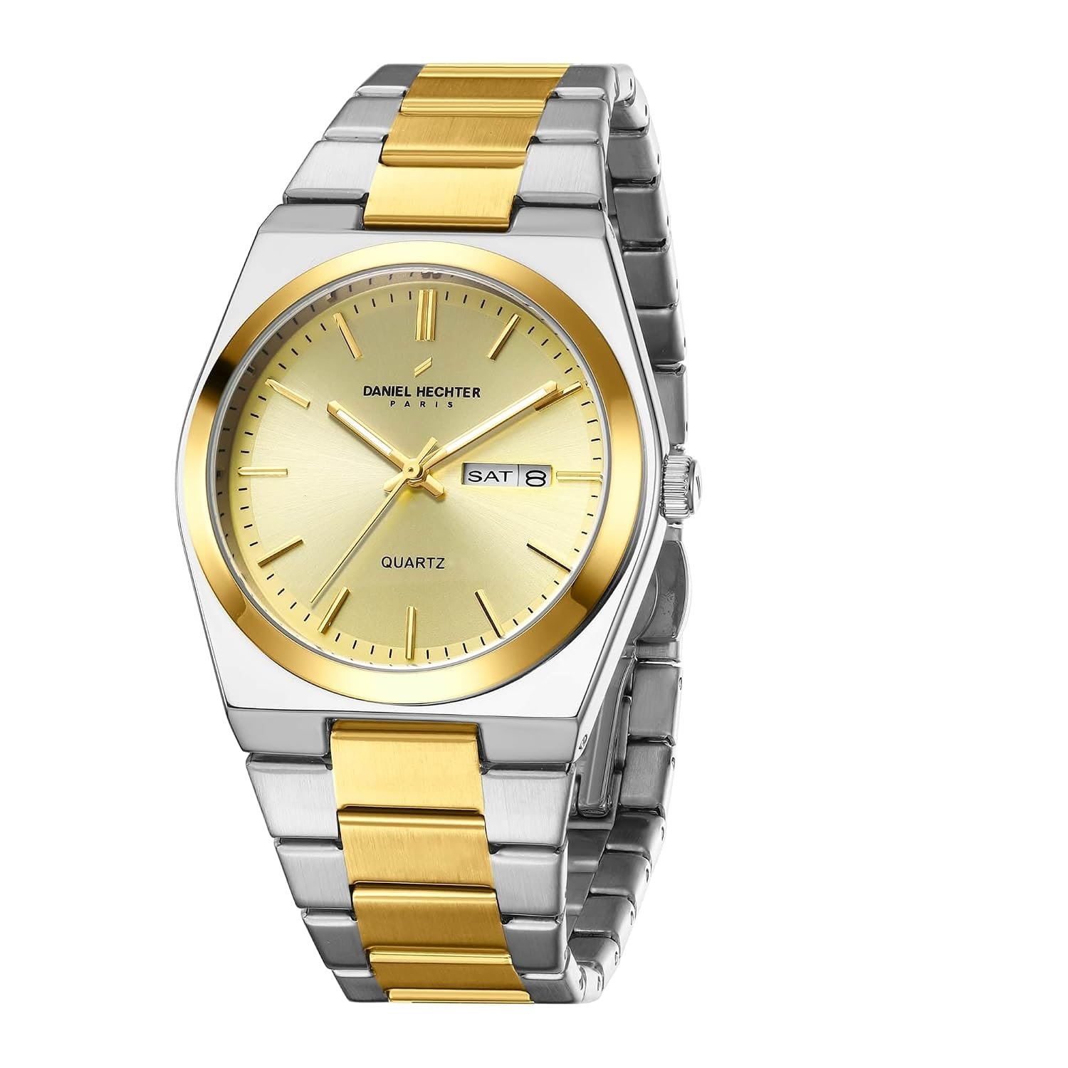 Daniel Hechter Paris Avenue Hoche Collection Modern Analog Watch for Men with Round Dial and Stainless Steel Band-DHM1004