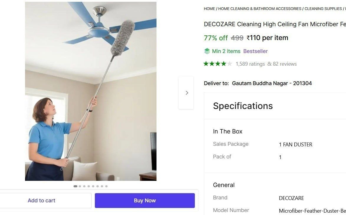 decozare cleaning high ceiling fan microfiber feather telescoping 100inch extensionpole wet dry dust