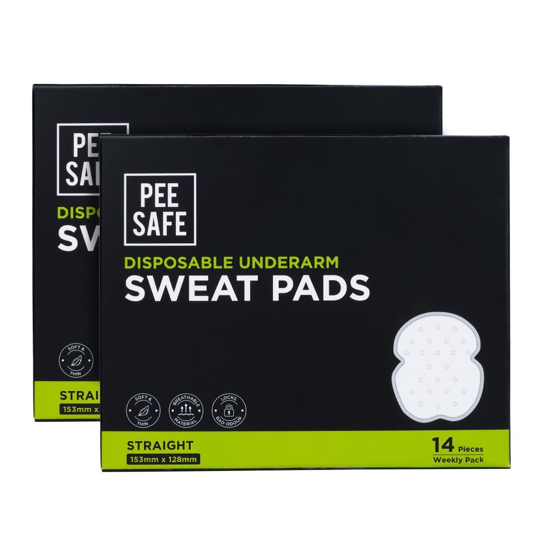 Pee Safe Underarm Sweat Pads for Men & Women | 28 Pads | Straight