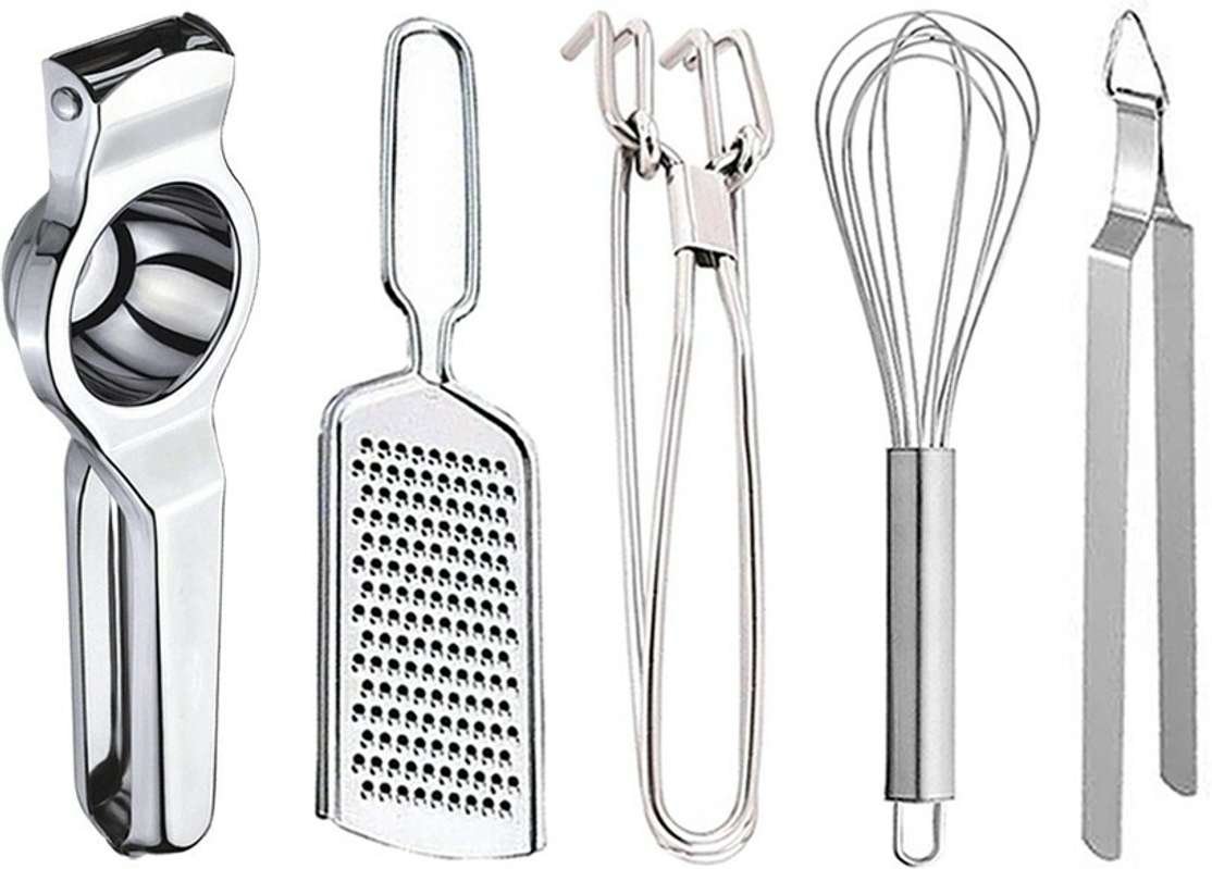 oc9 qaz lemon squeezer cheese grater pakkad egg whisk roti chimta kitchen tool set