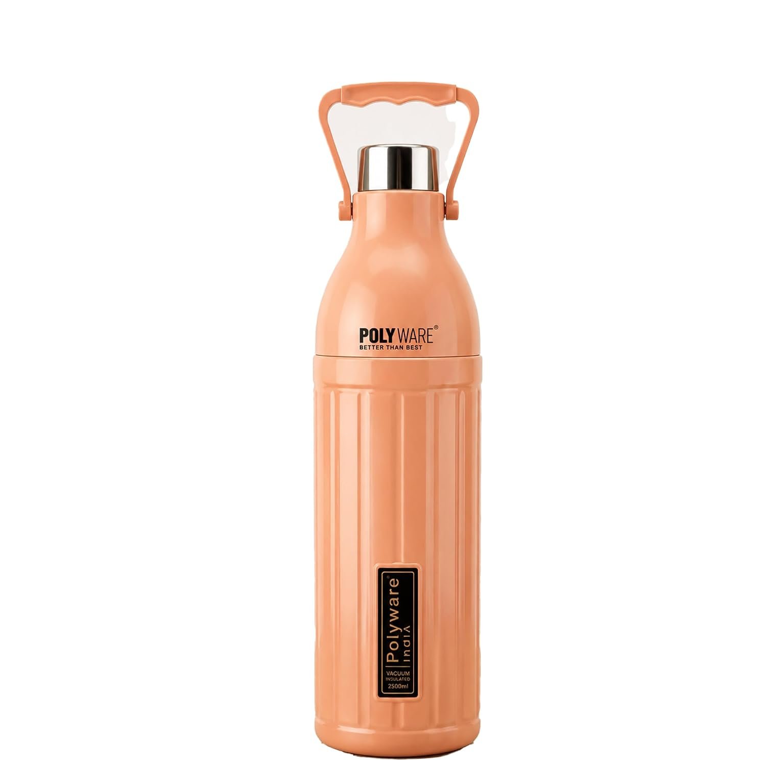 Magnum 2500 Insulated Water Bottle with Handle |PU Insulated| Leakproof| BPA Free| Keeps Water Cool for Long Hours| 2000 ML Approx| Peach