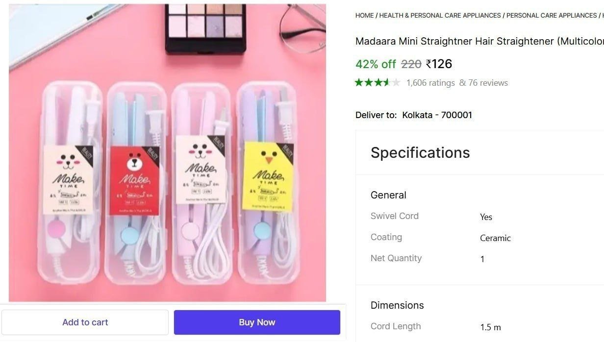madaara mini straightner hair straightener