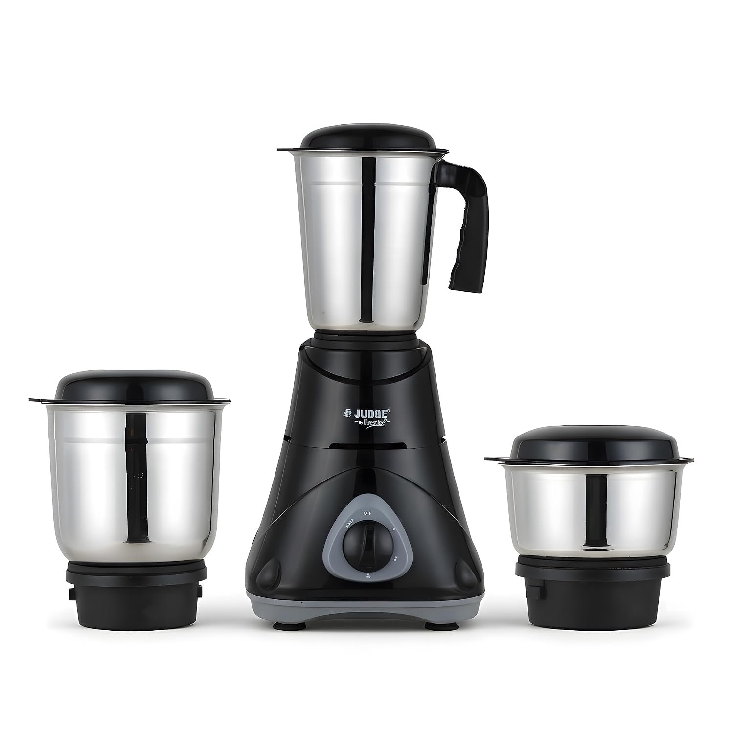 Judge by Prestige 500 Watts ACE Mixer Grinder with 3 Stainless Steel Jars| 3 Efficient Stainless Steel blades| Overload Protector| Sturdy Handles| Black
