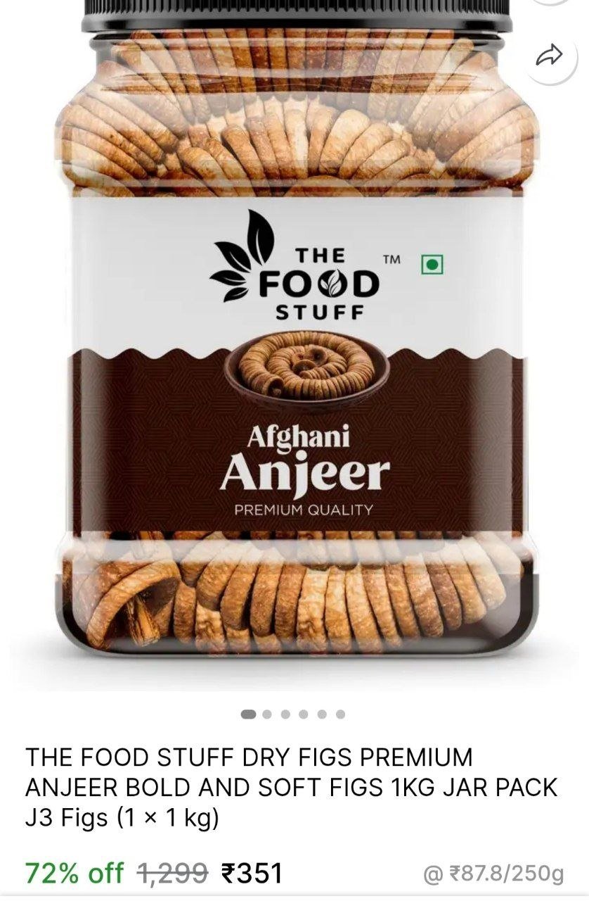 food stuff dry figs premium anjeer bold soft 1kg jar pack j3