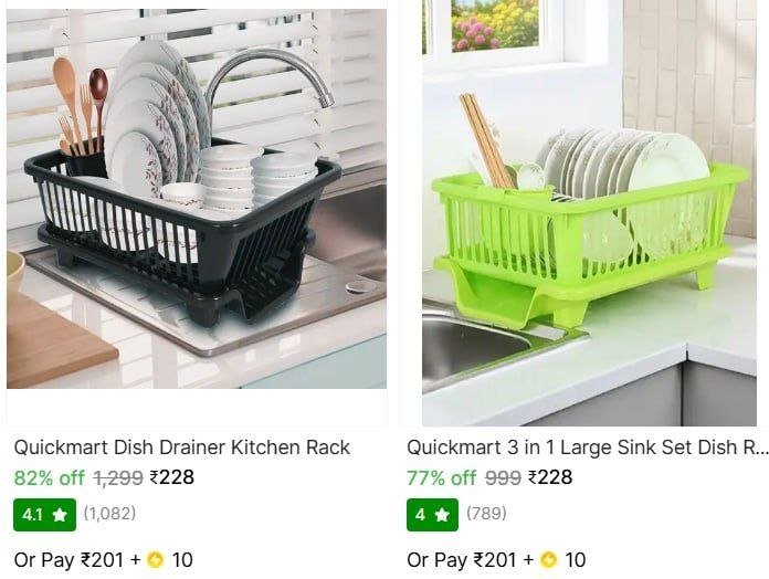 quickmart dish drainer kitchen rack