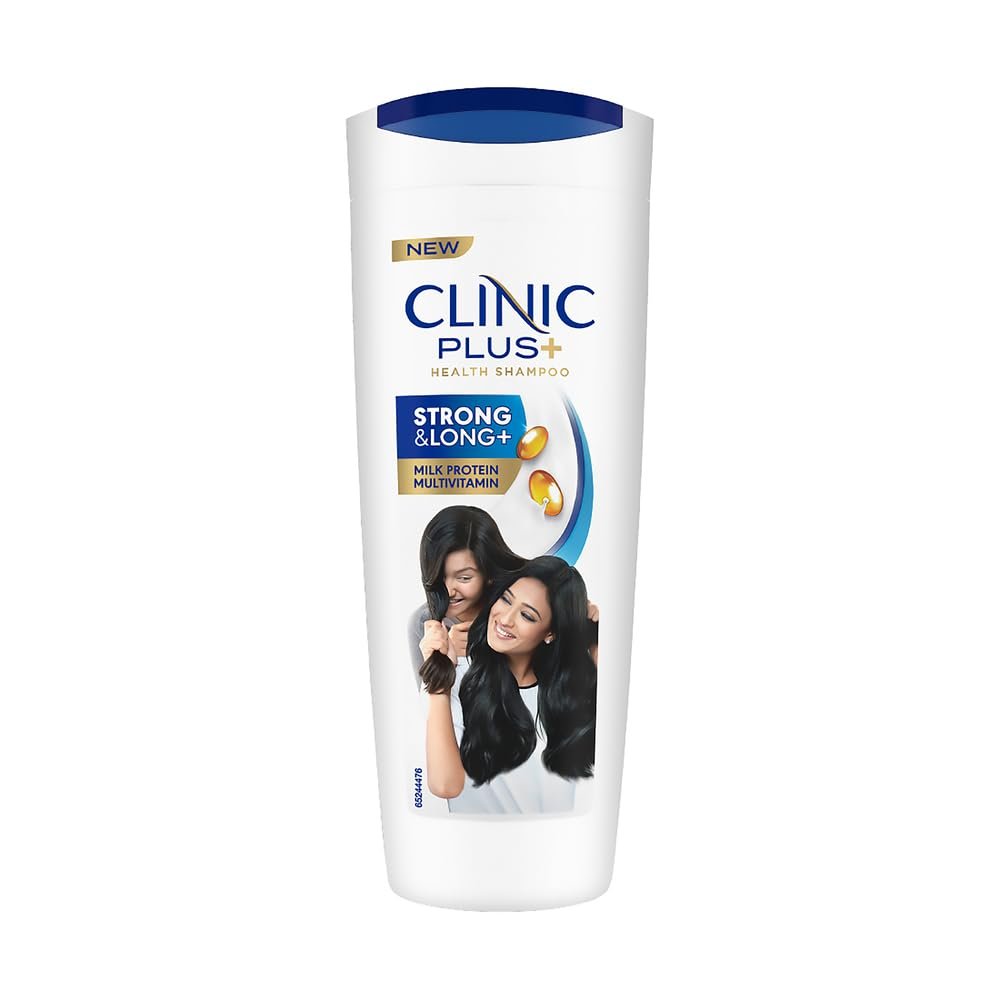Clinic Plus Strong & Long Shampoo 355Ml, With Milk Proteins & Multivitamins For Healthy And Long Hair - Strengthening Shampoo For Hair Growth