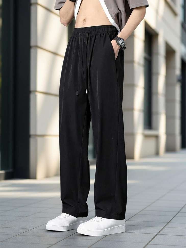 fedelta relaxed men black trousers