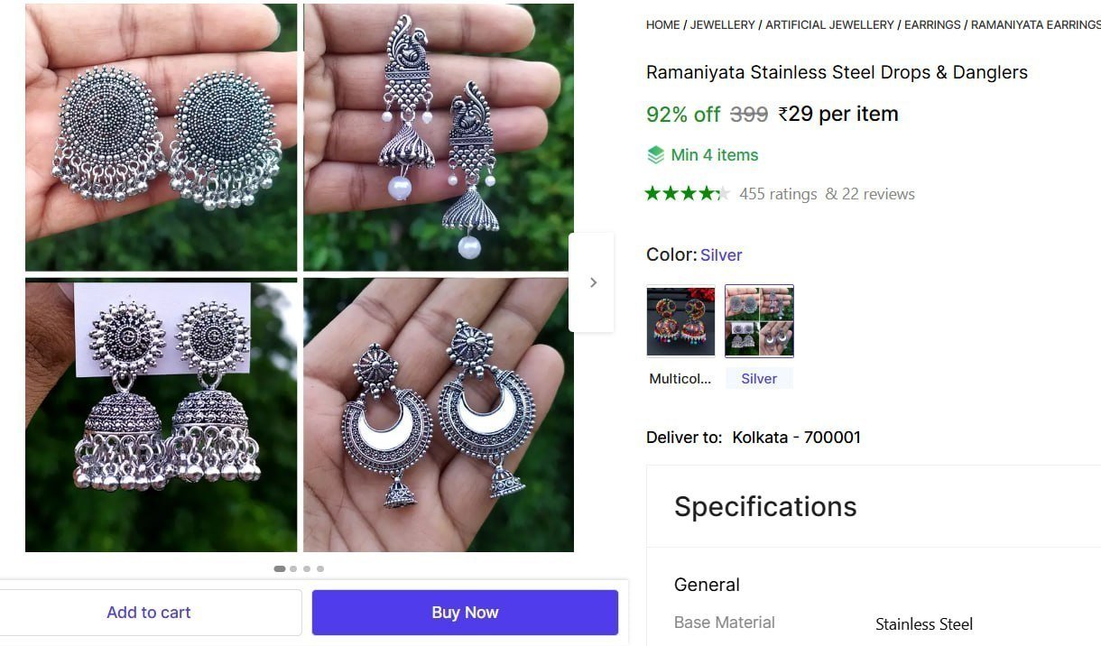 ramaniyata stainless steel drops danglers