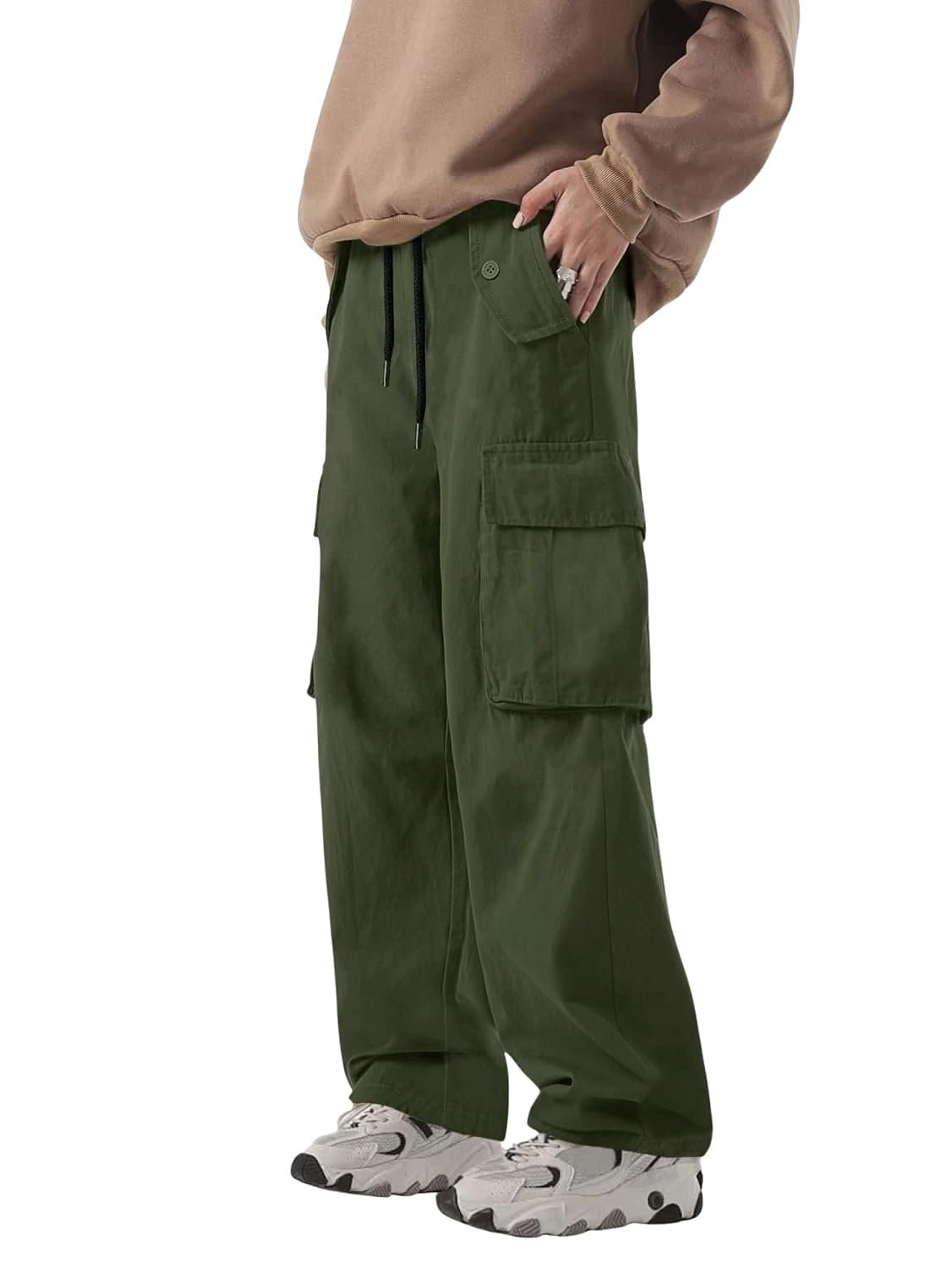 Lymio Cargo for Men || Cotton Cargo Pant || Drawstring Waist Pant (Also Available in Plus Sizes) (42-45)