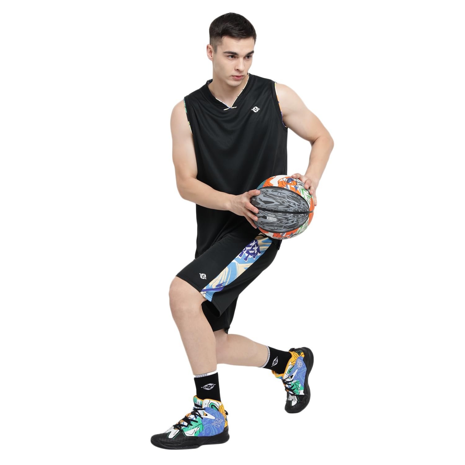 Nivia Street Art Combo Set (Street Art Basketball Jersey Set (Size-L); Street Art Basketball No.7; Street Art Basketball Shoes (Size-7))(Pack of 3)