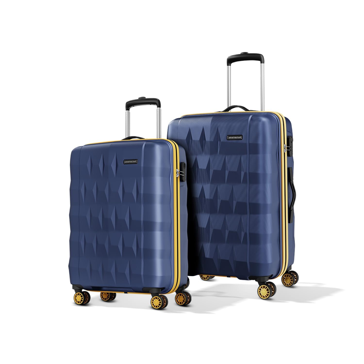 Aristocrat Comet Set of 2 (Cabin+Medium) Hard Case Trolley Bags, Blue
