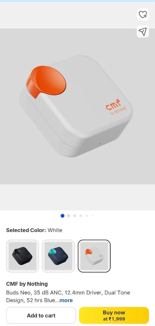 cmf nothing buds neo 35 db anc 12 4mm driver dual tone design 52 hrs bluetooth