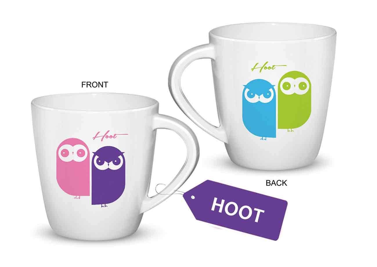 Cello Melmoware Joycee Mugs, 200ml, Hoot Design, Pack of 1