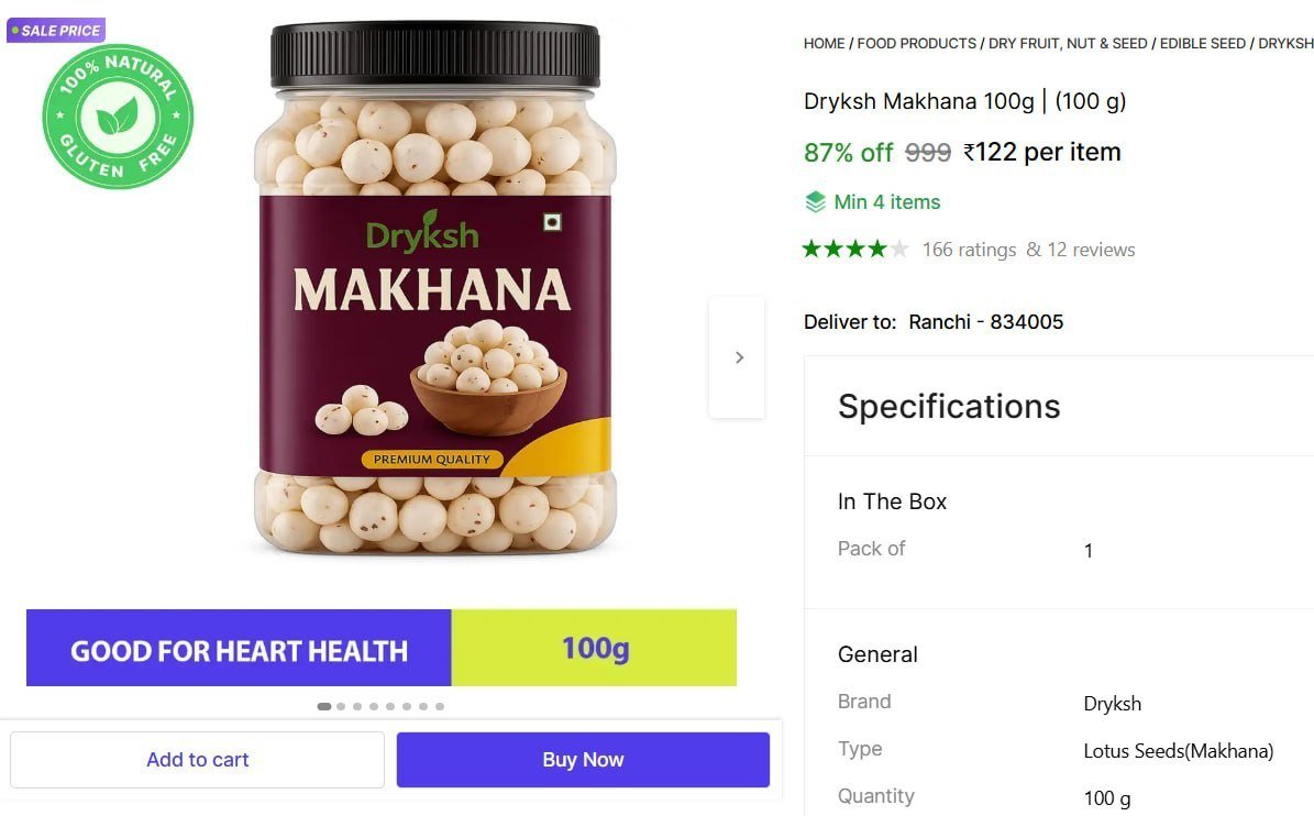 dryksh makhana 100g