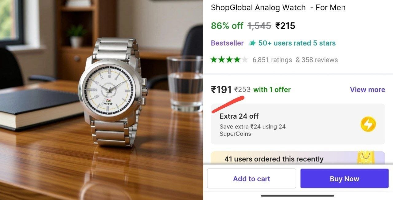 shopglobal analog watch men