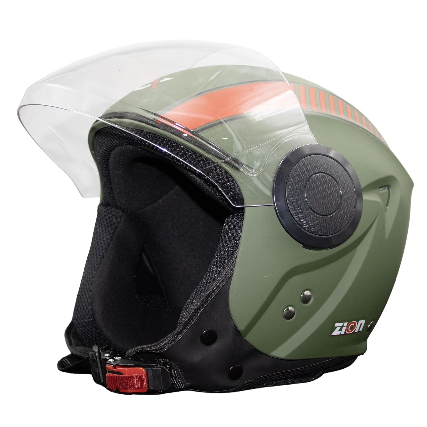 Cortex ISI & DOT Certified Zion Half Face Helmet for Men & Women with Scratch Resistant Polycarbonate Visor, Hard ABS Shell Helmet | Clear Visor, Lightweight