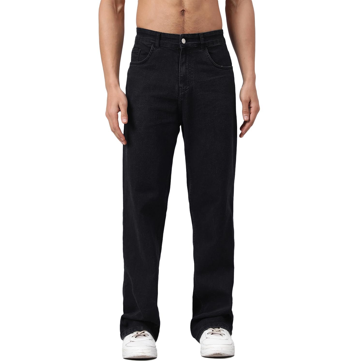 KOTTY Men's Straight Fit Mid Rise Two-Tone Patchwork Jeans | Unique Streetwear | Bold & Trendy Look