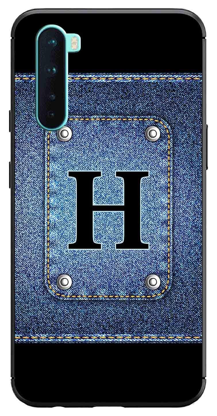 Amazon Brand - Solimo Designer Button Jeans Alphabet-H Printed Soft & Flexible Hybrid Back Case Mobile Cover for OnePlus Nord