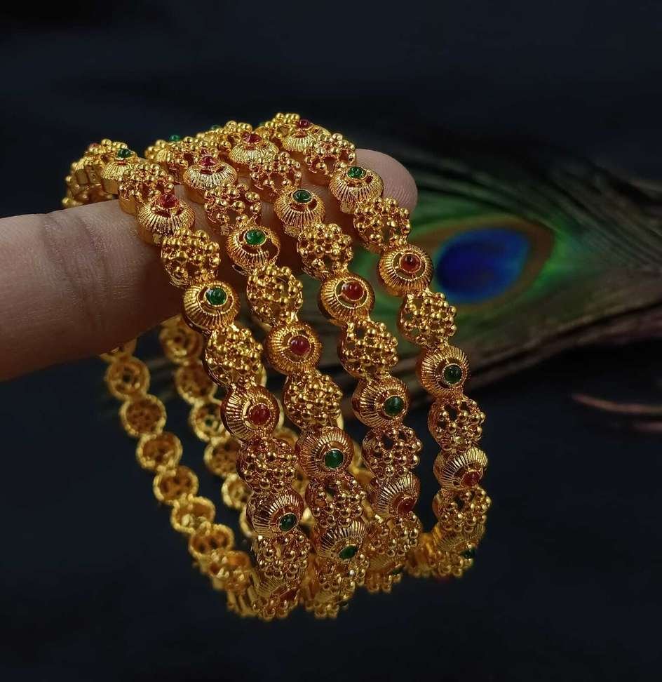 sga fashion alloy pearl gold plated bangle set