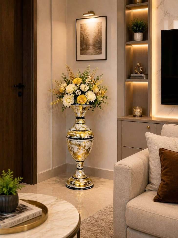 hira star flower vase home decor iron metal pot living room