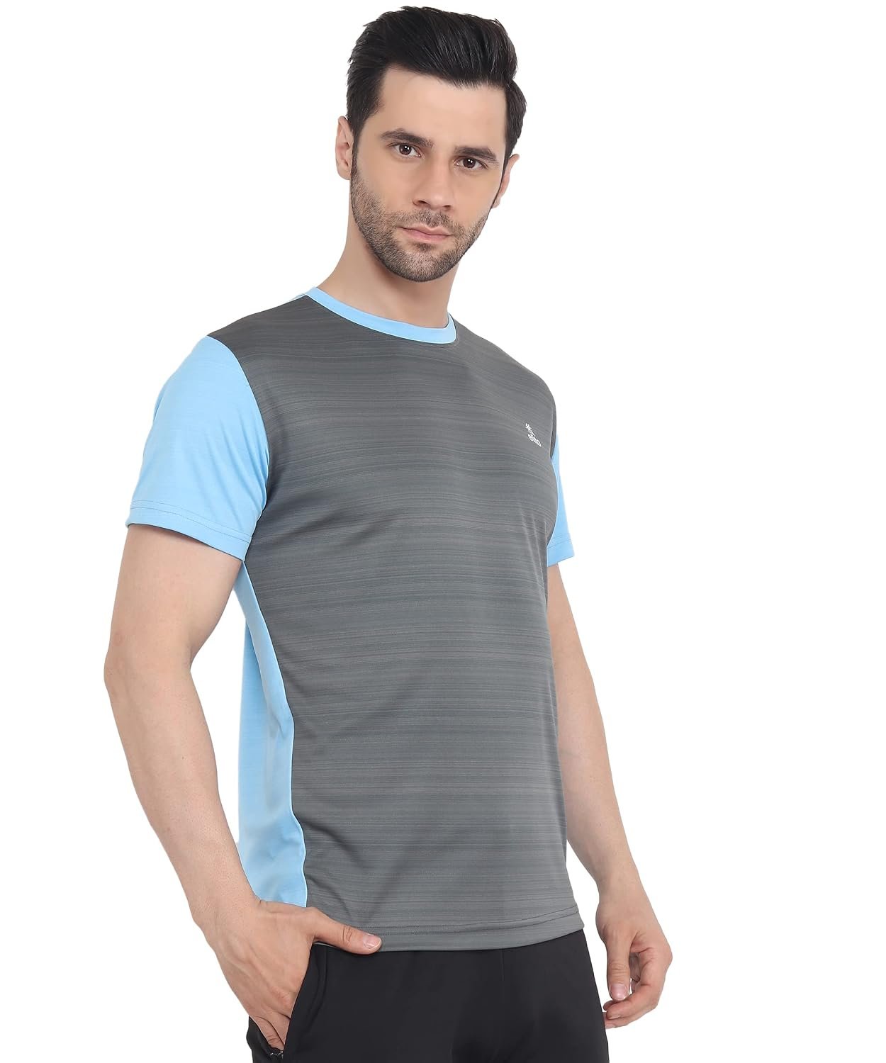 Round Neck Mens Lycra Blended Tshirt for Gym and Workout Keep You Cool and absorbe Sweat