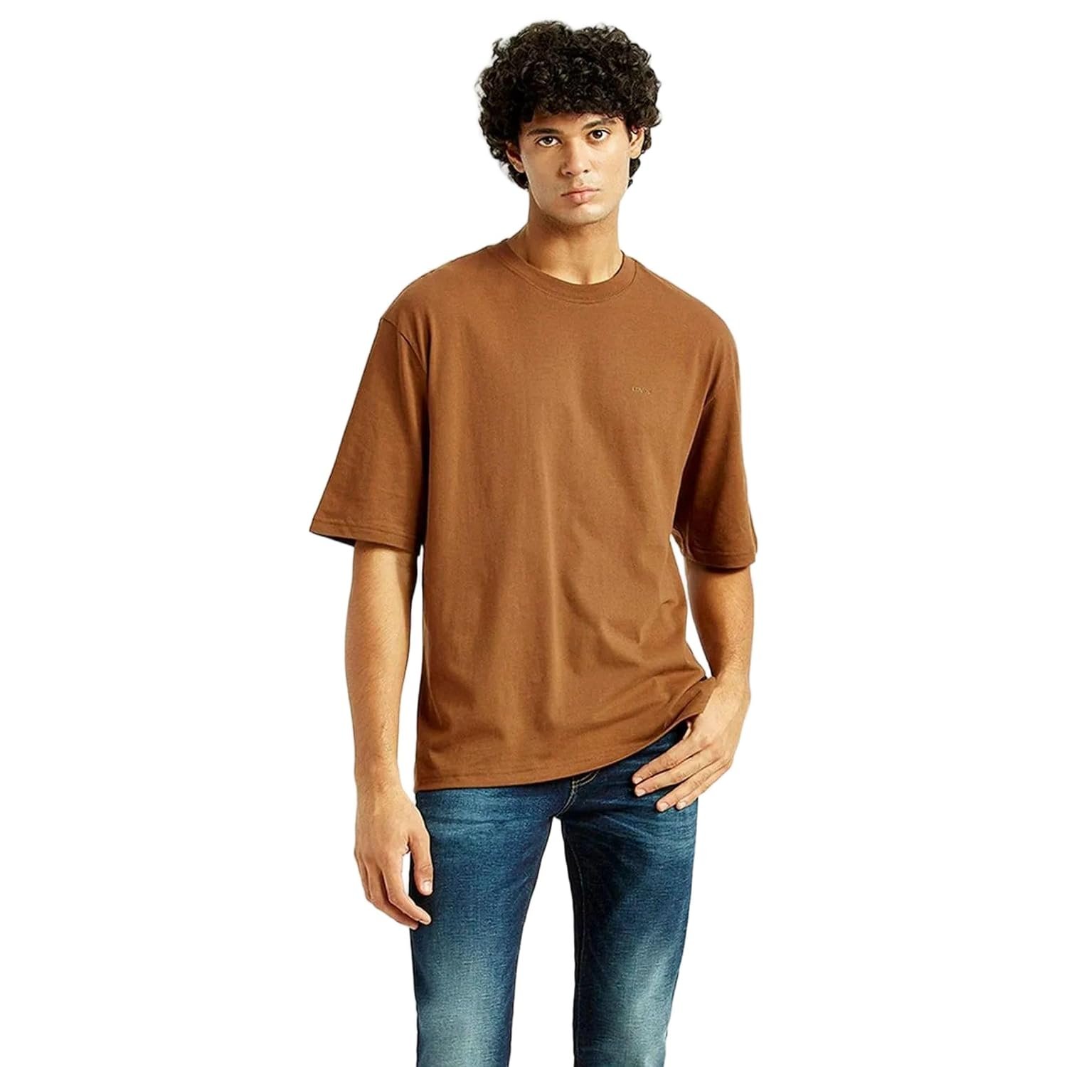 Levi's Men's Solid Loose Fit T-Shirt (A7900-0043_Brown