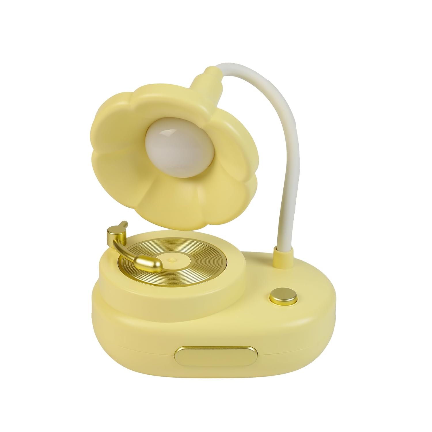 Lexton 11 Inch Phonograph LED Table Lamp | Vintage Gramophone Design with Soft LED Glow, Switch Control & Eye-Care Reading Light for Kids, Bedroom, Bedside & Home Décor