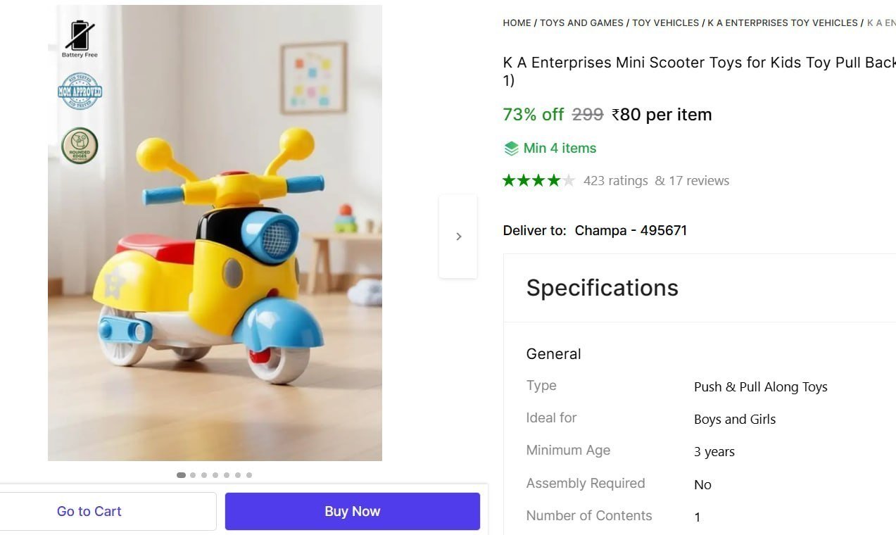 k enterprises mini scooter toys kids toy pull back multi color pack 1