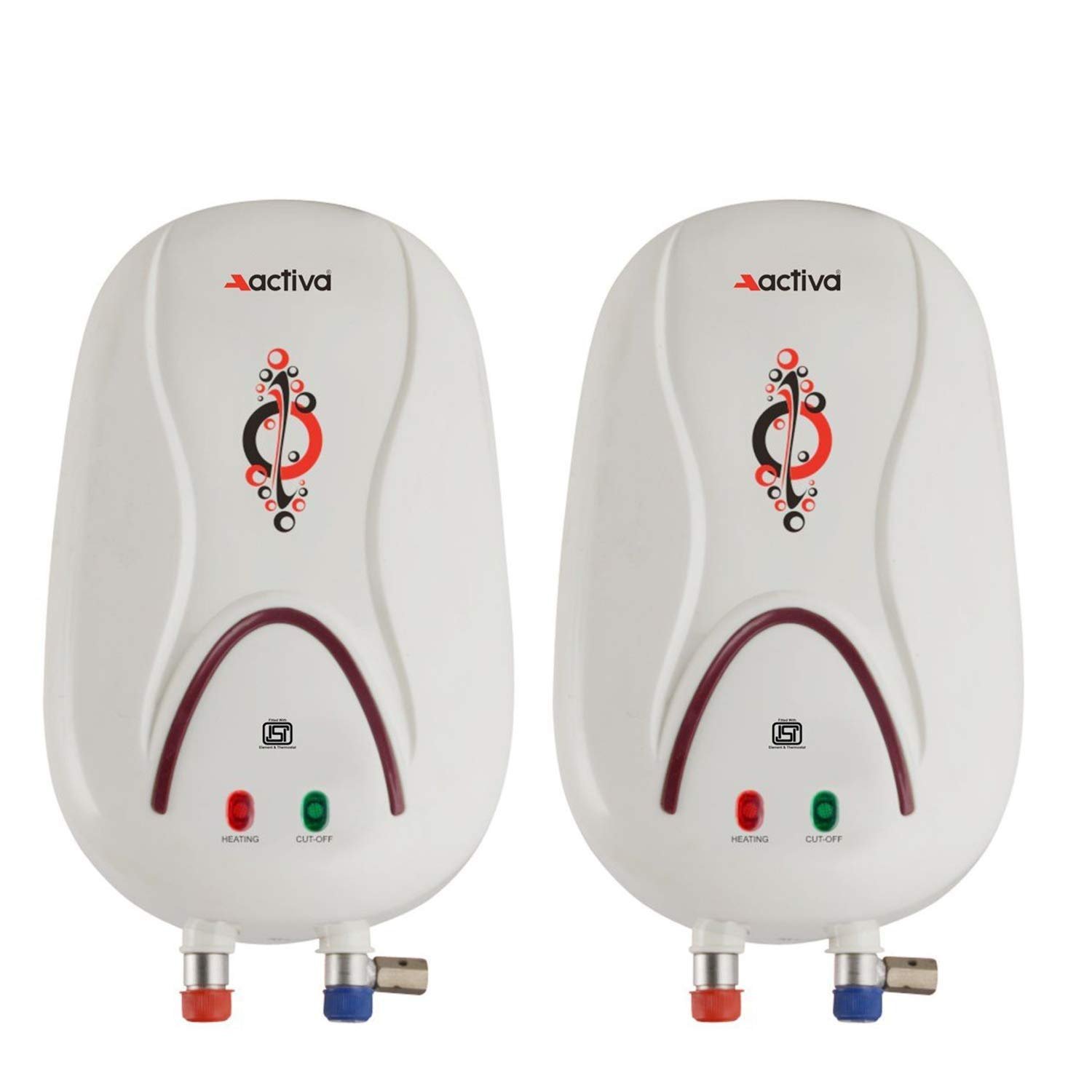 ACTIVA 3 LTR Instant 3 KVA Special Anti Rust Coated Tank Geyser with Full ABS Body with 5 Year Warranty HOTMAK (Ivory) Combo Pack of 2