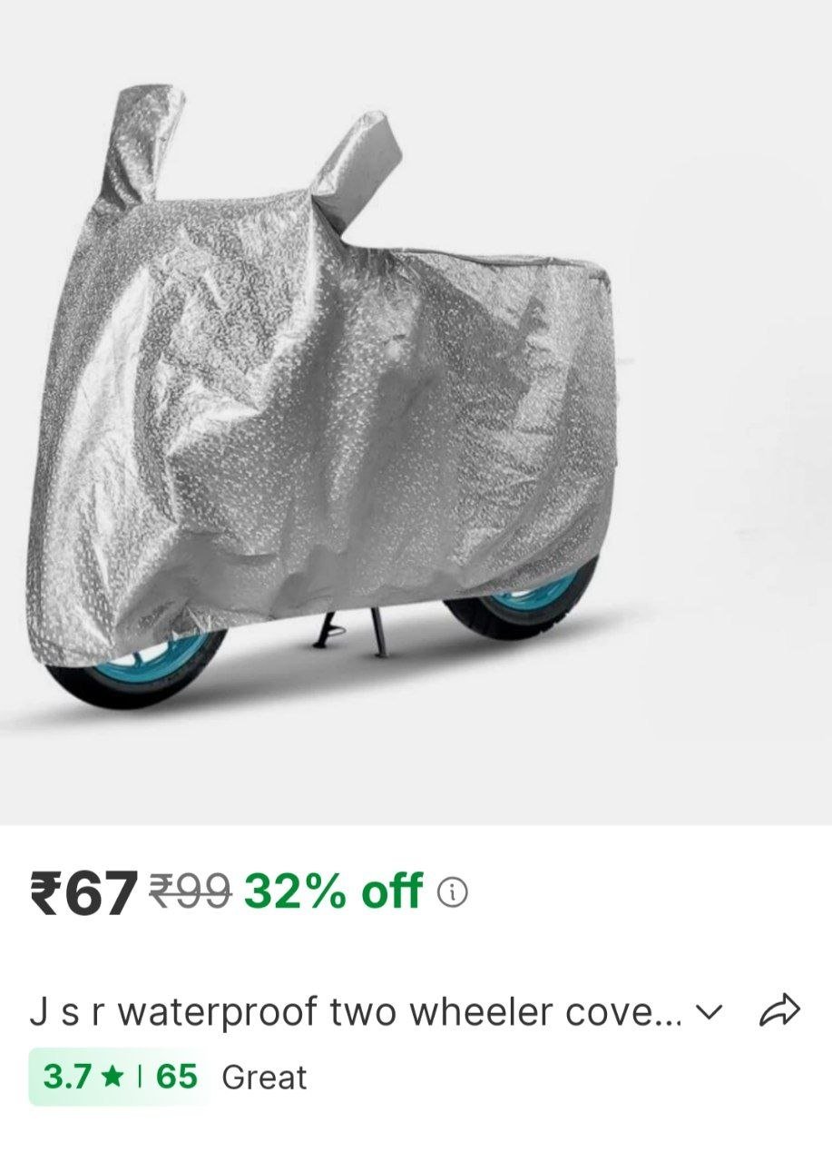 j s r waterproof two wheeler cover for universal for bike