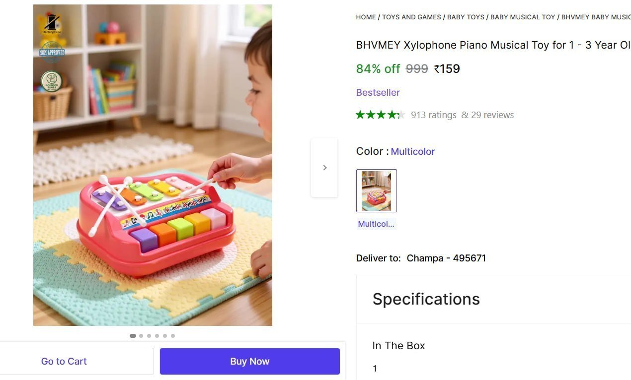 bhvmey xylophone piano musical toy 1 3 year old kids 8 keys